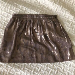 Club monoco metallic bronze silk skirt